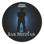 Bar Mitzvah Movie Star Sticker in Blue, Black