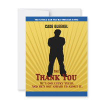 Bar Mitzvah Movie Star Thank You Card/Cade Personalised Invitations