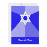 Bar Mitzvah Save the Date Invitation Card  -- Blue