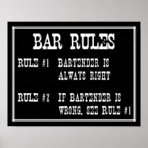 Bar Rules Poster