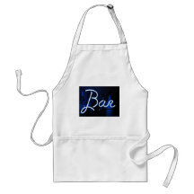 bar sign , blue neon light apron