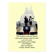 Barack and Michelle in Prague Post Cards