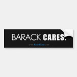 Barack CARES Bumper Sticker (Black & White)