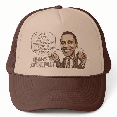 Barack Hamburger Eating  Anti-Obama Gear Hat by YesPoliticsSuck