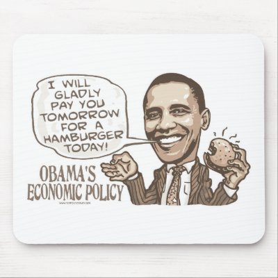 Barack Hamburger Eating  Anti-Obama Gear Mouse Mats by YesPoliticsSuck
