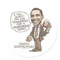 Barack Hamburger Eating  Anti-Obama Gear Sticker