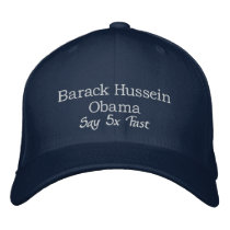 Barack Hussein Obama Say 5x fast Hat embroidered hats