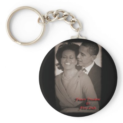BARACK & MICHELLE OBAMA KEYCHAIN by OWL1998