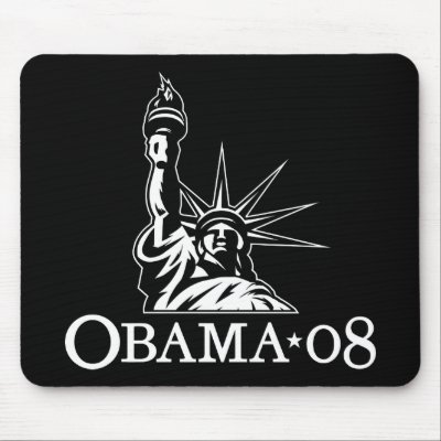 Barack Obama 2008 Statue of Liberty Mousepad by strk3