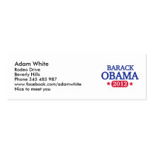Barack Obama 2012 Business Cards