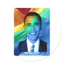 Barack Obama 2012 Round Stickers