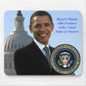 Barack Obama 44th President Gold Seal mousepads
