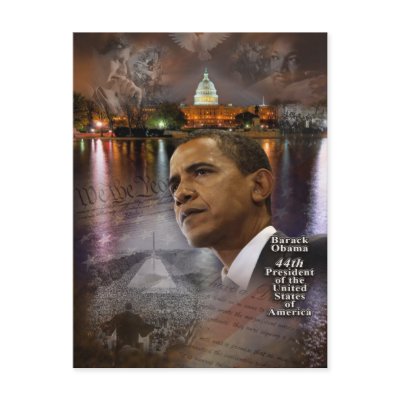 Barack Obama 44th President of the United States Postcard by obama_inauguration
