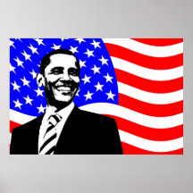 Barack Obama American Flag Posters