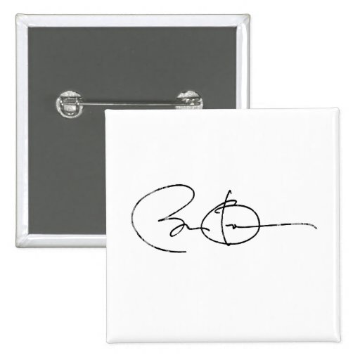 Barack Obama Autograph Ink Pinback Buttons