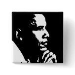 Barack Obama Black & White Profile Button