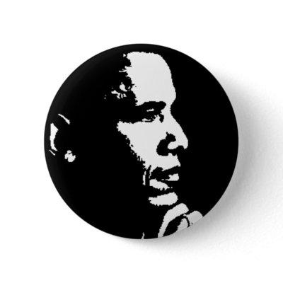 Barack Obama Black & White Profile Pinback Buttons by JuJuGarden