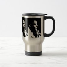 Barack Obama Black & White Profile Travel Coffee Mug