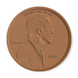 Barack Obama Bronze Penny Circular Magnet