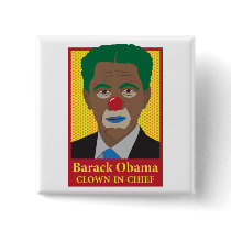 Barack Obama Clown Pinback Buttons