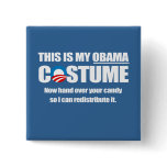 Barack Obama Costume Pinback Button