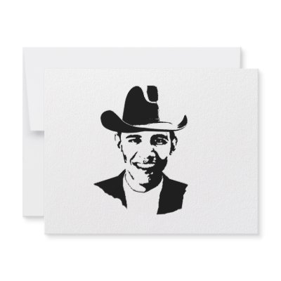 Barack Obama cowboy hat Personalized Invitations by obamashirts