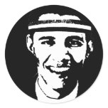 Barack Obama Headband Round Sticker