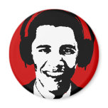 Barack Obama headphones Fridge Magnets