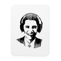 Barack Obama headphones Vintage Flexible Magnets