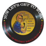 BARACK OBAMA INAUGURATION VINYL ROUND STICKERS