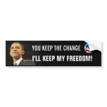 Barack Obama "Keep The Change" Bumpersticker Bumper Stickers