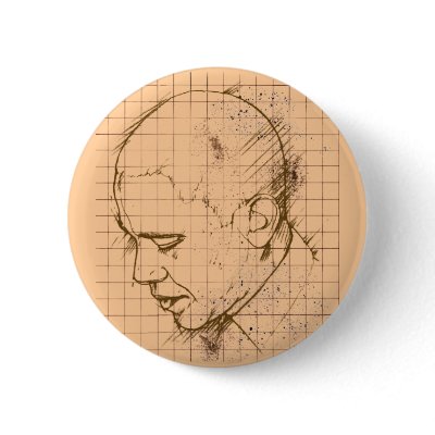 Barack Obama Line Drawing Pinback Button by rgb_hmo