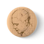 Barack Obama Line Drawing Pinback Button