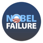 Barack Obama: Nobel Failure Round Stickers