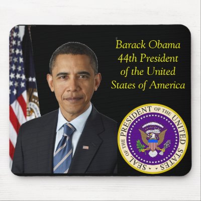 Barack Obama Official Photo 44th Seal Of The Pres Mousepad by Websprinter