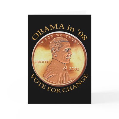 Barack Obama Penny Card by JerryLambert