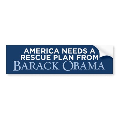 Barack Obama Rescue Plan Bumper Sticker by monkeyclown