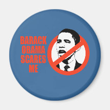 BARACK OBAMA SCARES ME / ANTI-OBAMA T-SHIRT MAGNET