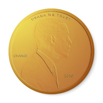 Barack Obama Shiny Penny Circular Magnet by Sonny399