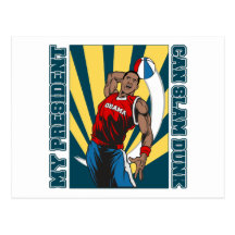 Barack Obama Slam Dunk Post Card