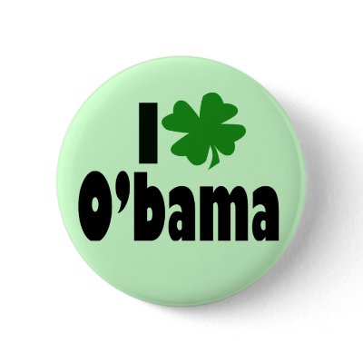 Barack Obama st patricks day Button by EllesPlanet