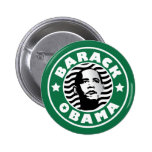 Barack Obama Star Caffeine Pinback Buttons