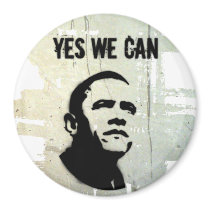 Barack Obama. Stencil bckgnd concrt magnet