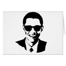 Barack Obama Sunglasses Greeting Cards