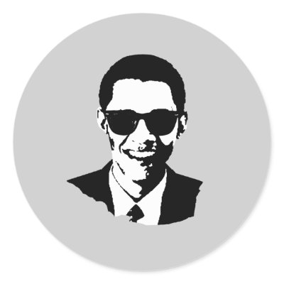 Barack Obama Sunglasses Round Stickers by obamashirts