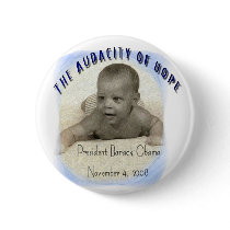 BARACK OBAMA: THE AUDACITY OF HOPE ROUND PINBACK BUTTONS