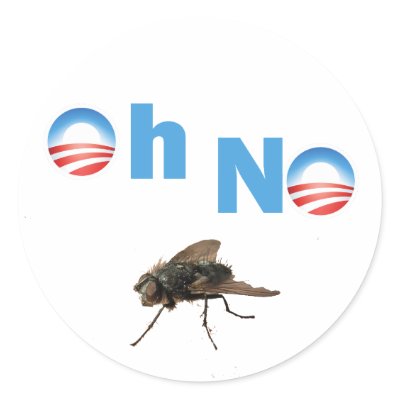 Barack Obama the Fly Killer Round Sticker by billishirts