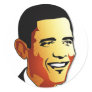 Barack Obama Vector Illustration Round Stickers