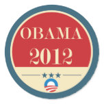 Barack Obama Vote 2012 Round Stickers