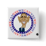 Barack Obama Yes We Can - Red and Blue buttons